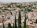 Looking down on the city of Granada from atop the Alcazar's highest tower. It is from here where the Moors saw the army approaching from Santa Fe.
