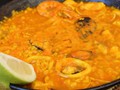 Seafood paella for this seafaring city from the Cafeteria San Miguel.