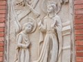 The wall carvings on Iglesia Santa Maria de Gracia Cartagena. Here is the Annunciation. 