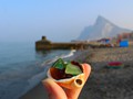 The pebbles of La Linea beach included well worn glass particles, much like the famous Glass Beach in California.