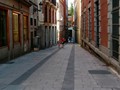 Jessica walking down Calle Relatores. Trying to walk off that jetlag.