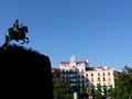 The king looks out on the city from the Palace gardens.