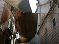 Much needed shade in the medieval alleys behind the cathedral in Toledo.