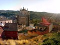 A scene from high above Toledo in the residential areas in the center of town. One can see why they built a fortified city here.