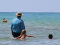 Enjoying the baby beach at Peniscola.