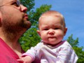 Ana and Daddy survey the grounds of Lakeside Melodies Resort upon arrival.