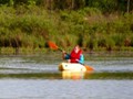 Jessica circumnavigated most of the lake in the new kayak.