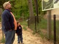 Andrew and Dad read about the movement of sand dunes.