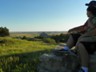 Stopping for a rest on a hill overlooking the Cliff Shelf Trail.