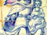 Virgin and child on the mission walls, made unstable by earthquakes. 