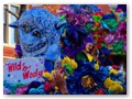 The foil floats of the Krewe of Mid-City are very photogenic.