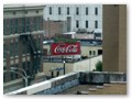 The view from our fifth floor room along the Baton Rouge parade route.