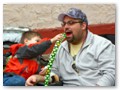 Generally you should not put things in your mouth on the parade route, but...