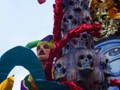 A pile of skulls to remind parade goers of their impending deaths.