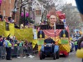 The strangest float in Okeanos dedicated to and carrying  some local Nola musical celebrity.