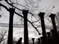 Stopping by the ghostly Windsor ruins in the rain. This used to be a stately mansion.