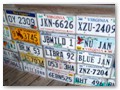 License plate collection at Peg Leg Pete's in Peansacola Beach.