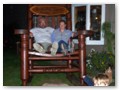 Sitting in a big chair in Boulder Junction.