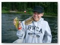 Sam and a panfish in Partridge Lake.