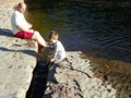 Sitting on the Canadian Shield at the Presque Isle River.