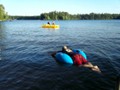 Floating around the dock at the Woodlands.
