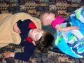 The kids are famished after a long day playing.