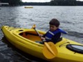 Andrew practicing his paddling technique.