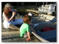 Andrew and Grandma look for ducks.
